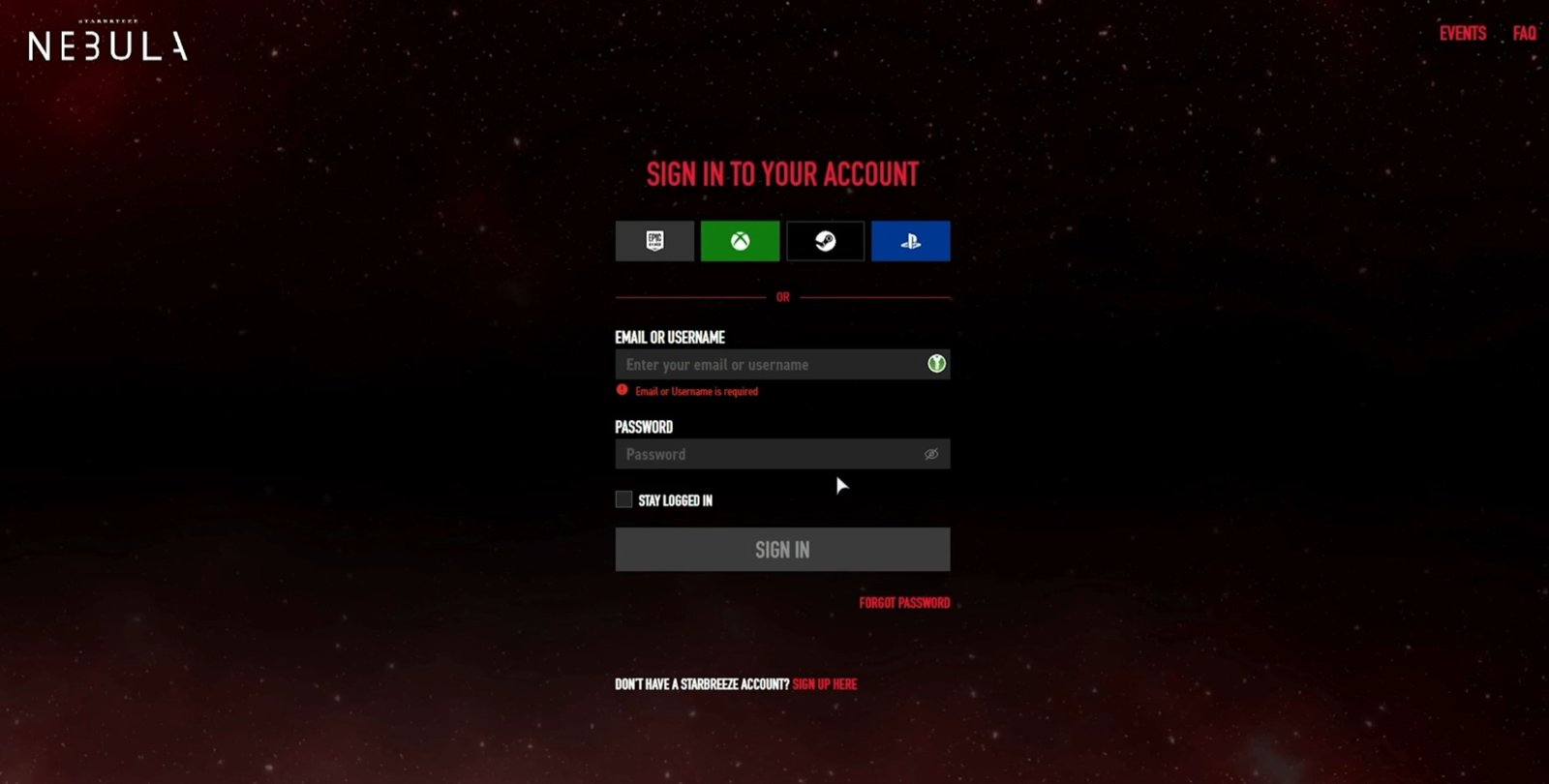 Create or login into Nebula account