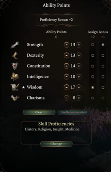 Shadowheart's Ability Points