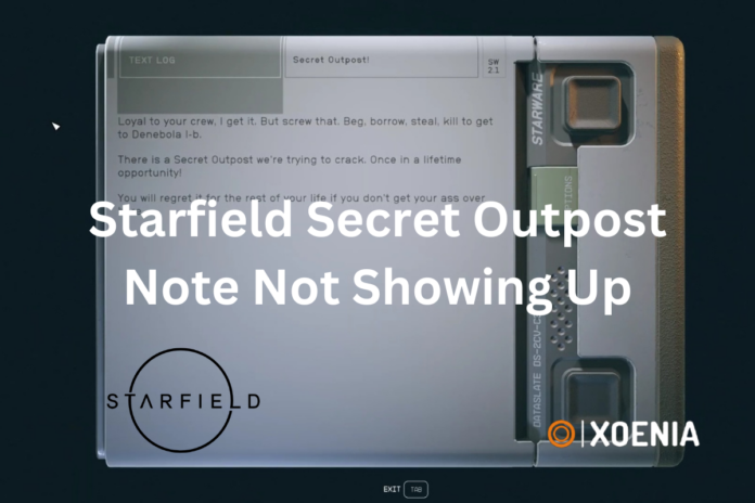 Starfield Secret Outpost Note Not Showing Up