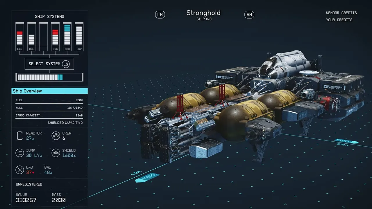 Stronghold ship in starfield