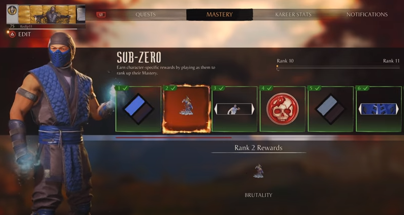 Sub Zero Rank 2 Reward